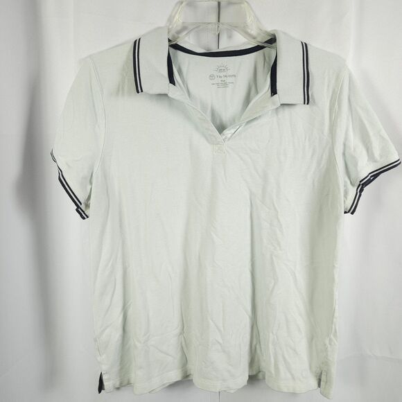 T by Talbots Womens XLp Petite White UPF 50 Protection Polo shirt Golf Tennis - Picture 1 of 6